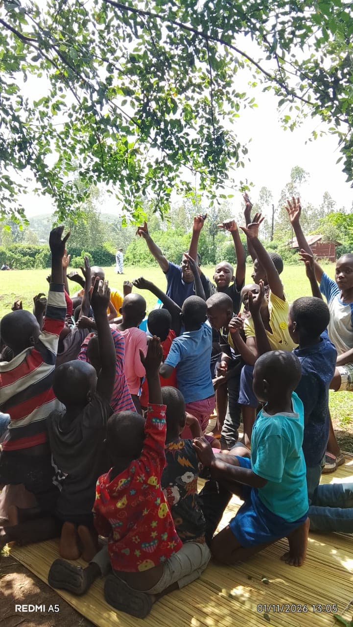 Children studying together